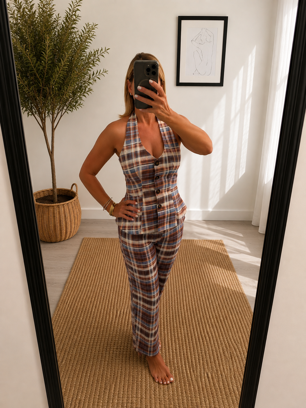 Plaid Halter Set