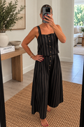 Tonal Stripe Skirt Set