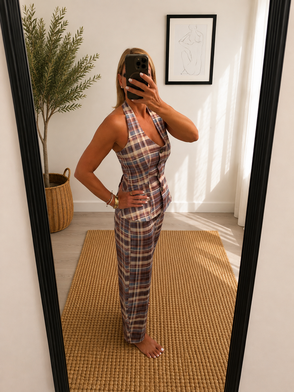 Plaid Halter Set