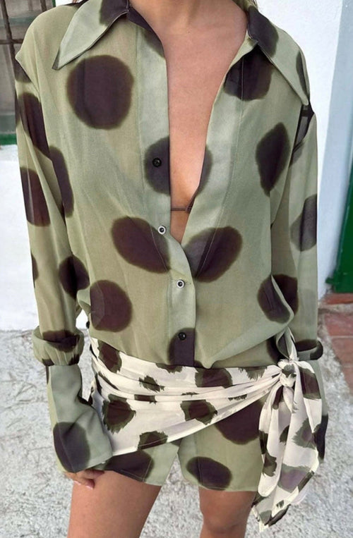 Bell Sleeve Mini Casual Dress with Sarong