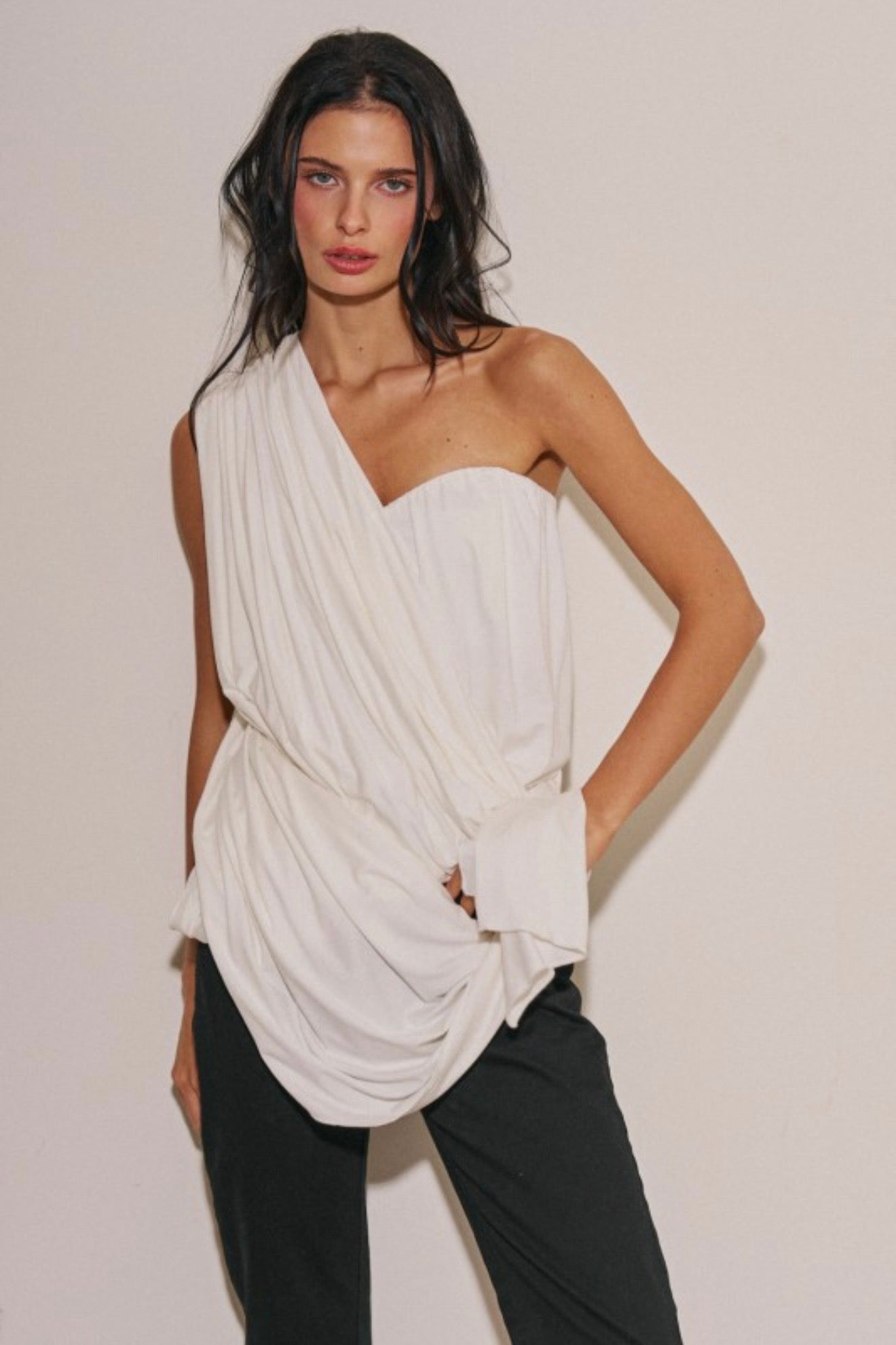 Knit Draped Scarf Top