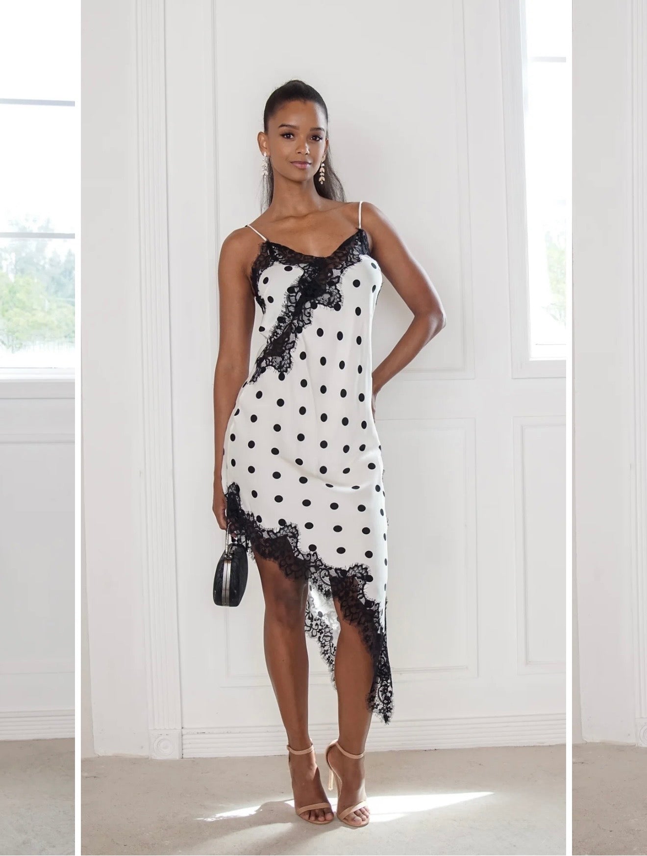 Midnight Lace Asymmetrical Dress
