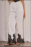 Lace Detail Satin Pants