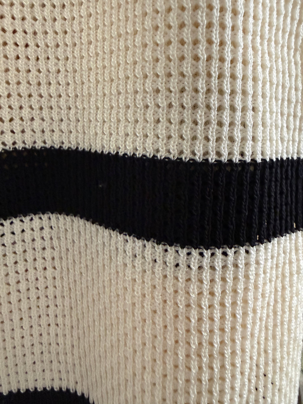 Stripe Crochet-Look Knit Pant Set