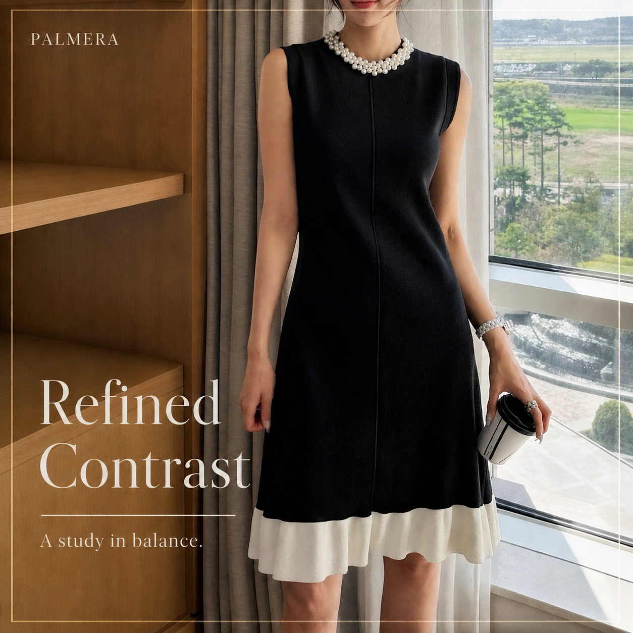 Refined Contrast Dress