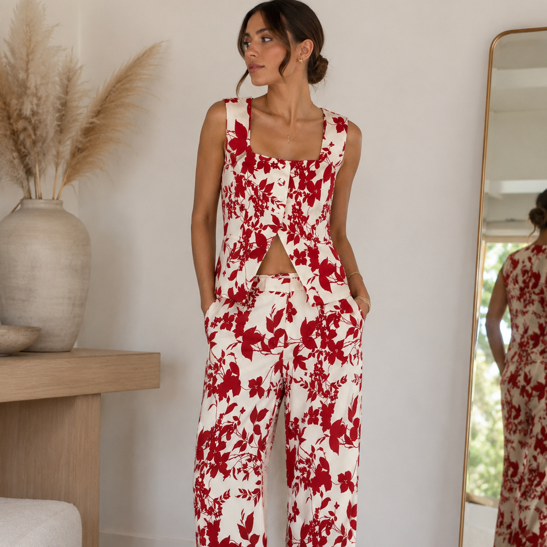 Floral Vest & Pant Set