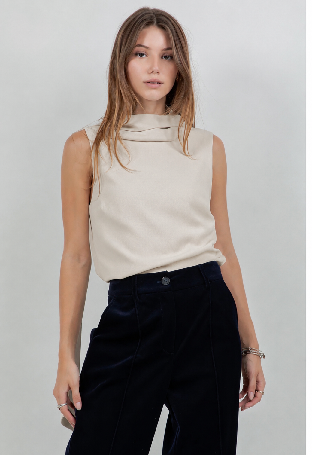 Sienna Drape Top - Beige