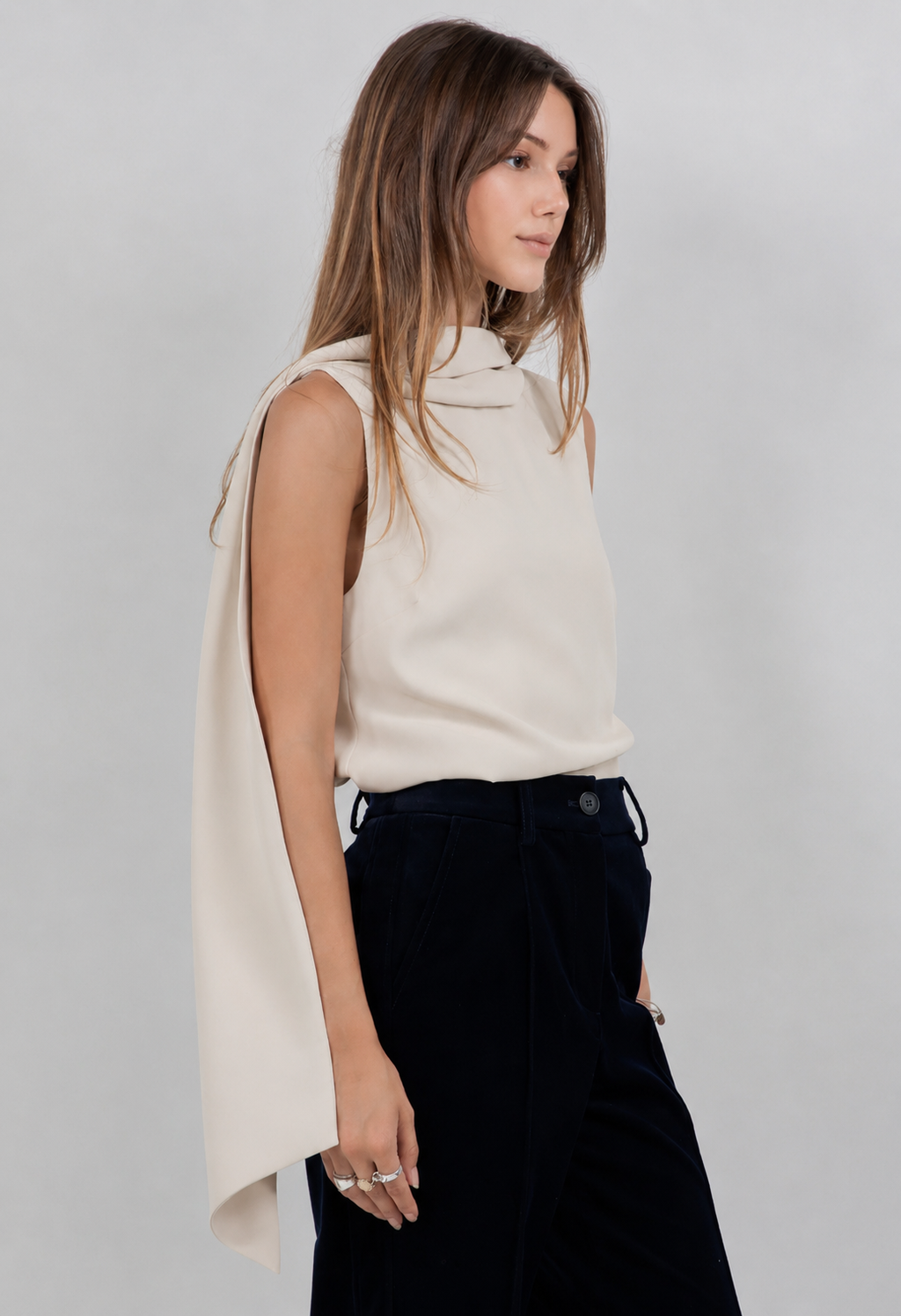 Sienna Drape Top - Beige