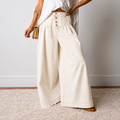 Ivory Wide-Leg Denim Pants