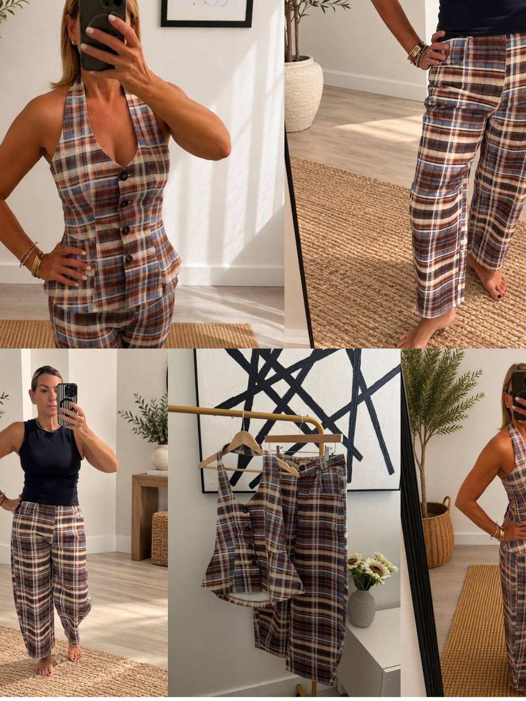 Plaid Halter Top